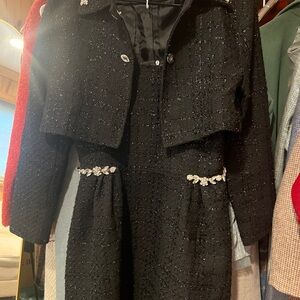 Elegant Black Women's Dress with Jacket